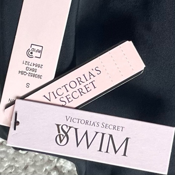 Victoria’s Secret Swim Black Twist Lined Monokini Size Small Removable Padding - Picture 7 of 12